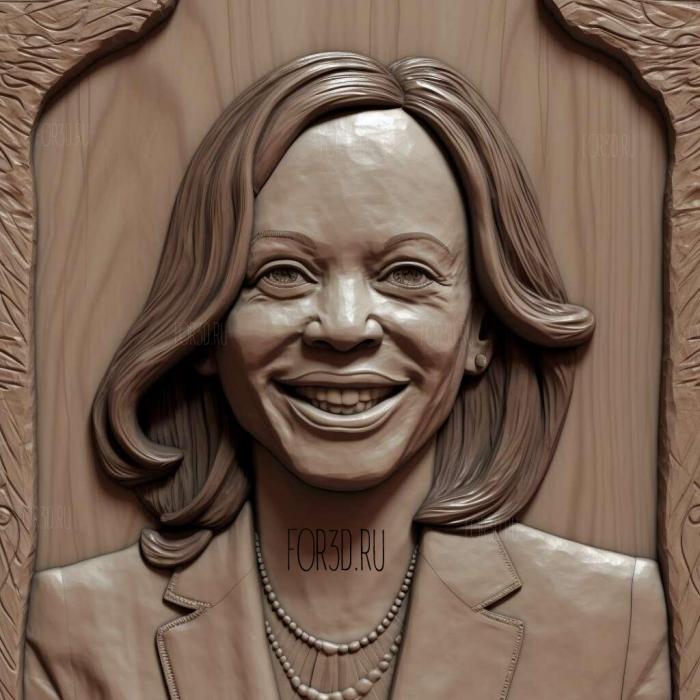 Kamala Harris 4 stl model for CNC